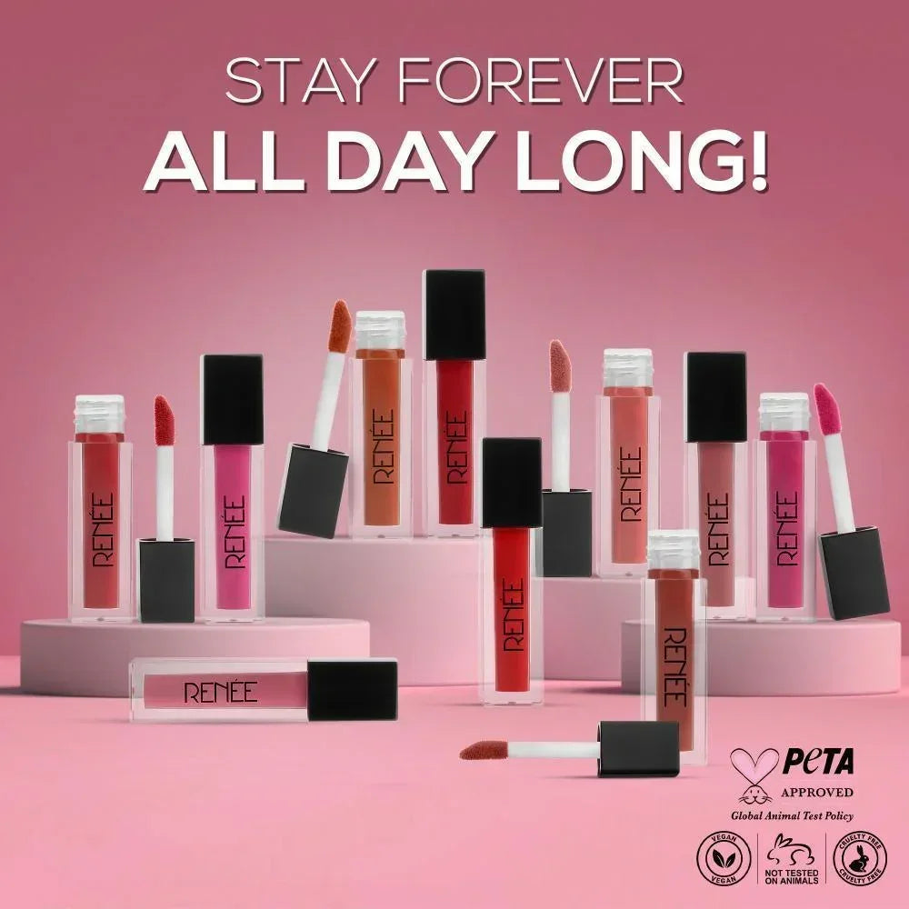 PACK of 10 - 1ml each RENEE Stay Forever Matte Liquid Lipsticks