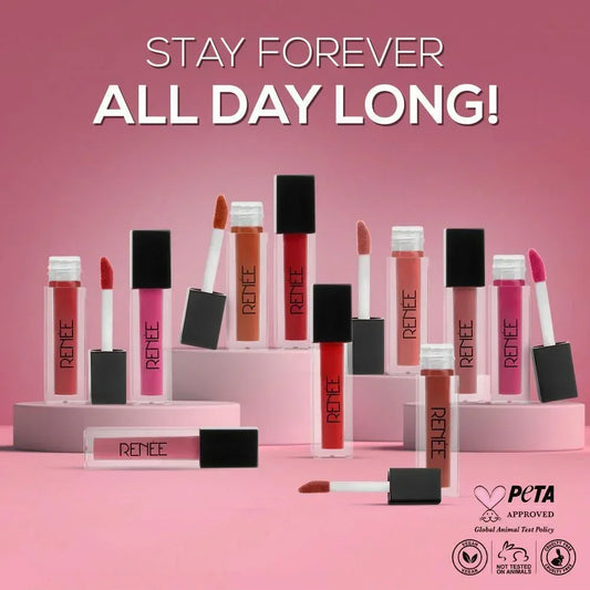PACK of 10 - 1ml each RENEE Stay Forever Matte Liquid Lipsticks