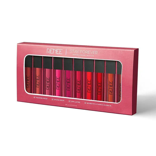 PACK of 10 - 1ml each RENEE Stay Forever Matte Liquid Lipsticks